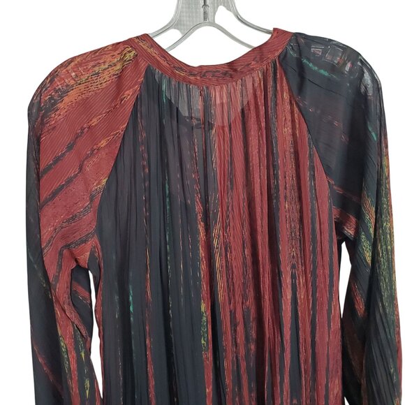 Love Kyla Size L Dress Maxi Flowy Boho Chic Tassel Tiered Long Sleeve - Picture 12 of 16